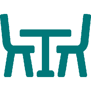 Concrete patio teal logo