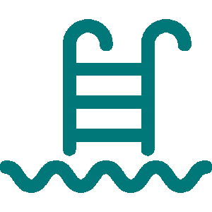 Concrete pool deck teal logo