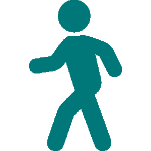 Concrete sidewalk teal logo