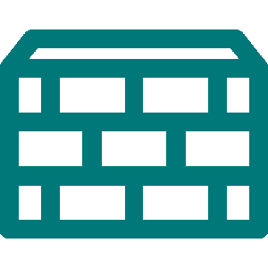 Concrete wall teal logo